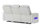 U8611 Blanche Silver Power Reclining Sofa with Phr and LED