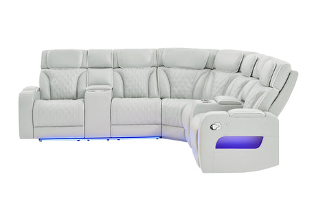 U8611 Blanche Silver Sectional with LED