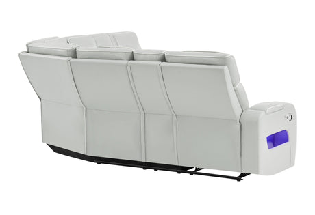 U8611 Blanche Silver Sectional with LED