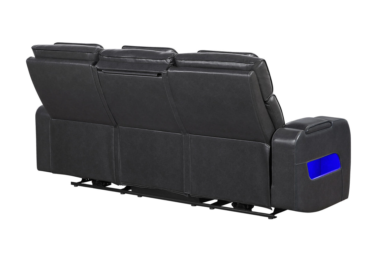 U8611 Blanche Charcoal Power Reclining Sofa with Phr and LED