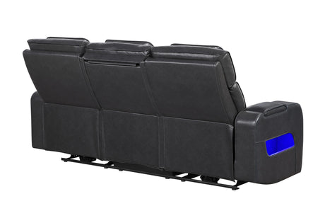 U8611 Blanche Charcoal Power Reclining Sofa with Phr and LED
