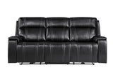 U8881 Black Leather Power Reclining Sofa with Immerse Sound