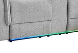 U8879 Grey 1 Power Pushback Sectional with LED and Global Ss Speaker