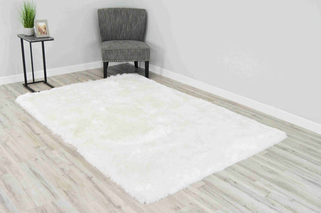 Meilin Shaggy Rug White