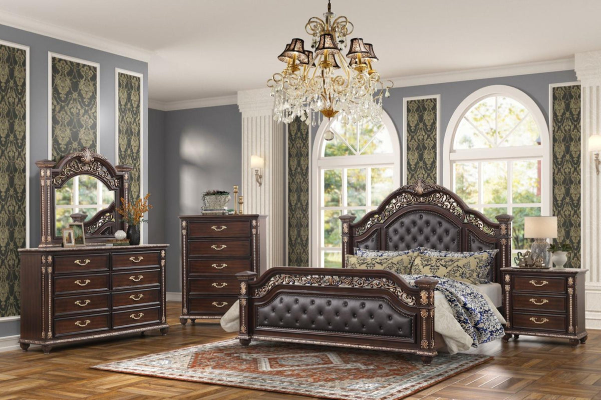 Jenny Nightstand / Marble Top (Cherry) - Cherry