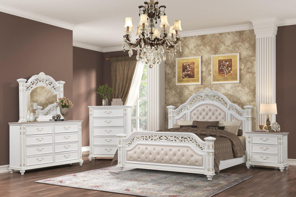Jenny Queen Bed - White