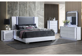 Ylime Smooth White King Bed Group Fully Slatted with Vanity Set