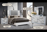Ylime White Marble King Bed Group