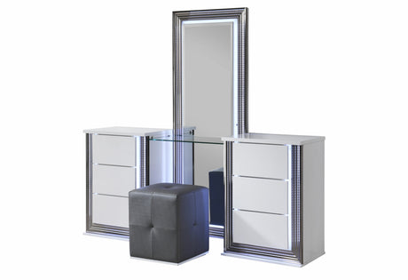 Ylime Smooth White Vanity Set