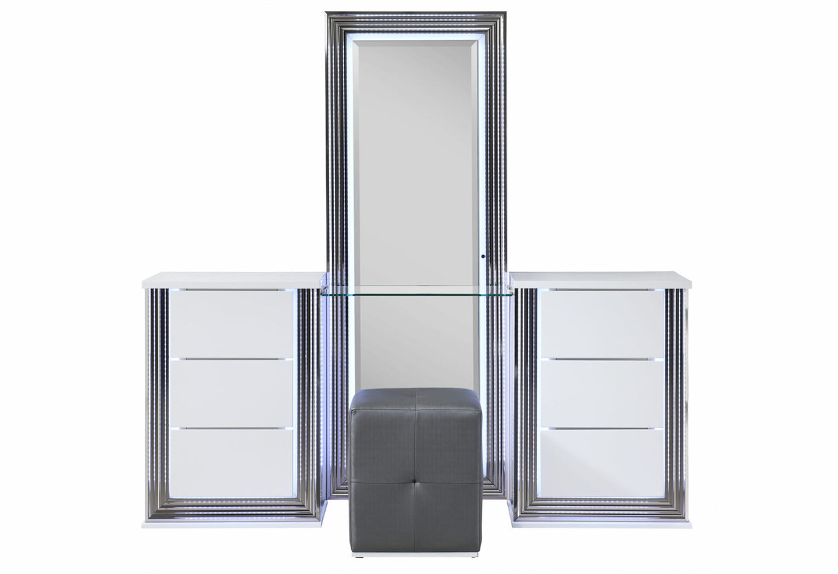 Ylime Smooth White Vanity Set
