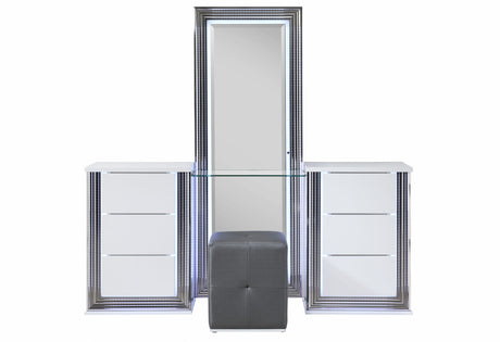 Ylime Smooth White Vanity Set