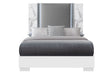Ylime White Marble Queen Bed with LED