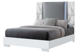 Ylime White Marble Queen Bed Group Fully Slatted