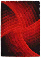 3d Shaggy Area Rug Z009 Red