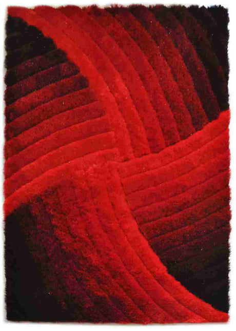 3d Shaggy Area Rug Z009 Red
