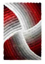 3d Shaggy Area Rug Z009 Red-Black-White