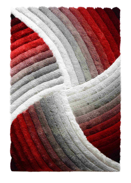 3d Shaggy Area Rug Z009 Red-Black-White