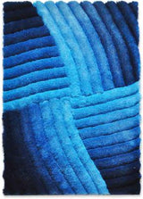 3d Shaggy Area Rug Z009 Blue