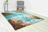 3d Shaggy Area Rug Z009 Turquoise