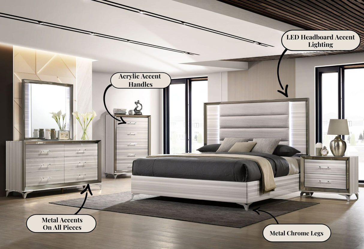 Zambrano White King Bed Group