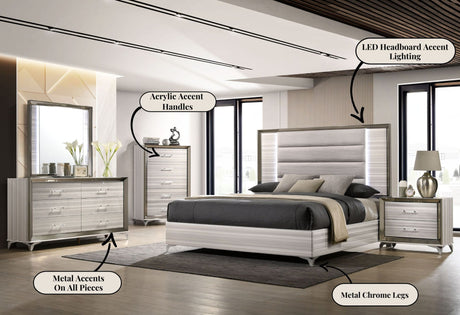 Zambrano White King Bed Group