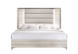 Zambrano White King Bed with LED