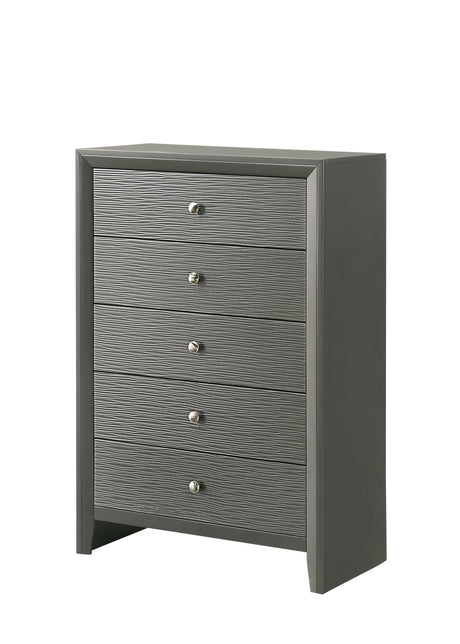 Denker Gunmetal Bedroom Group chest
