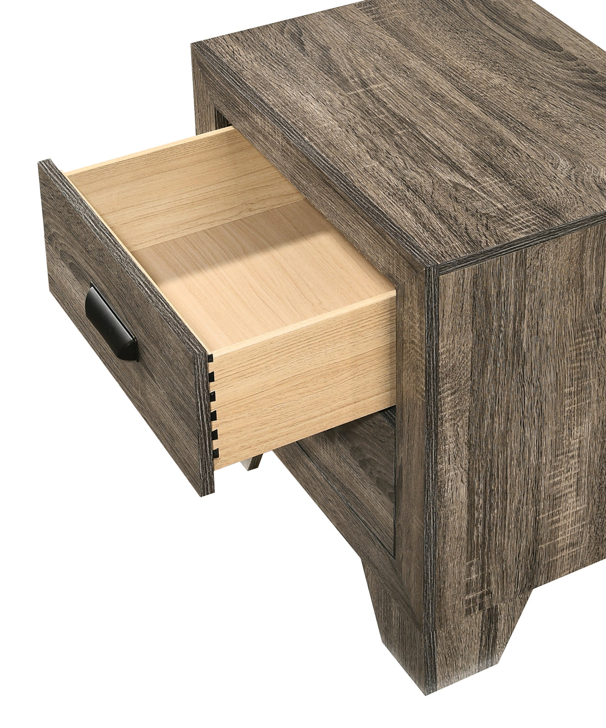 Millie Upholstered Bed Group Grey nightstand