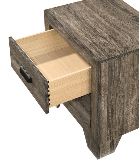 Millie Upholstered Bed Group Grey nightstand
