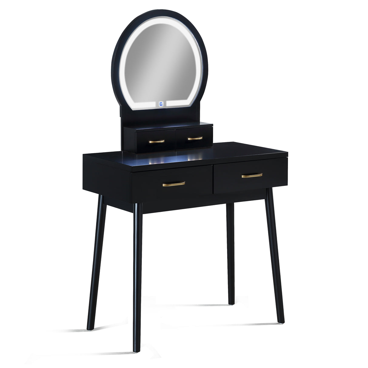 Cecilia Vanity Table & Stool-Black