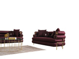 Zeta Sofa & Loveseat Burgandy