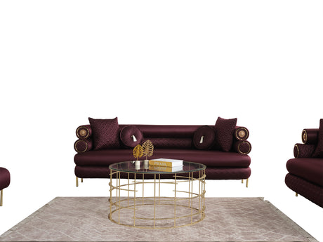 Zeta Sofa & Loveseat Burgandy