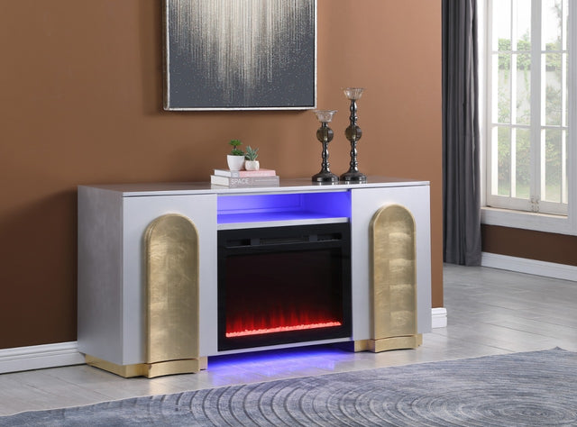NY-2300 GREY Fireplace, Grey