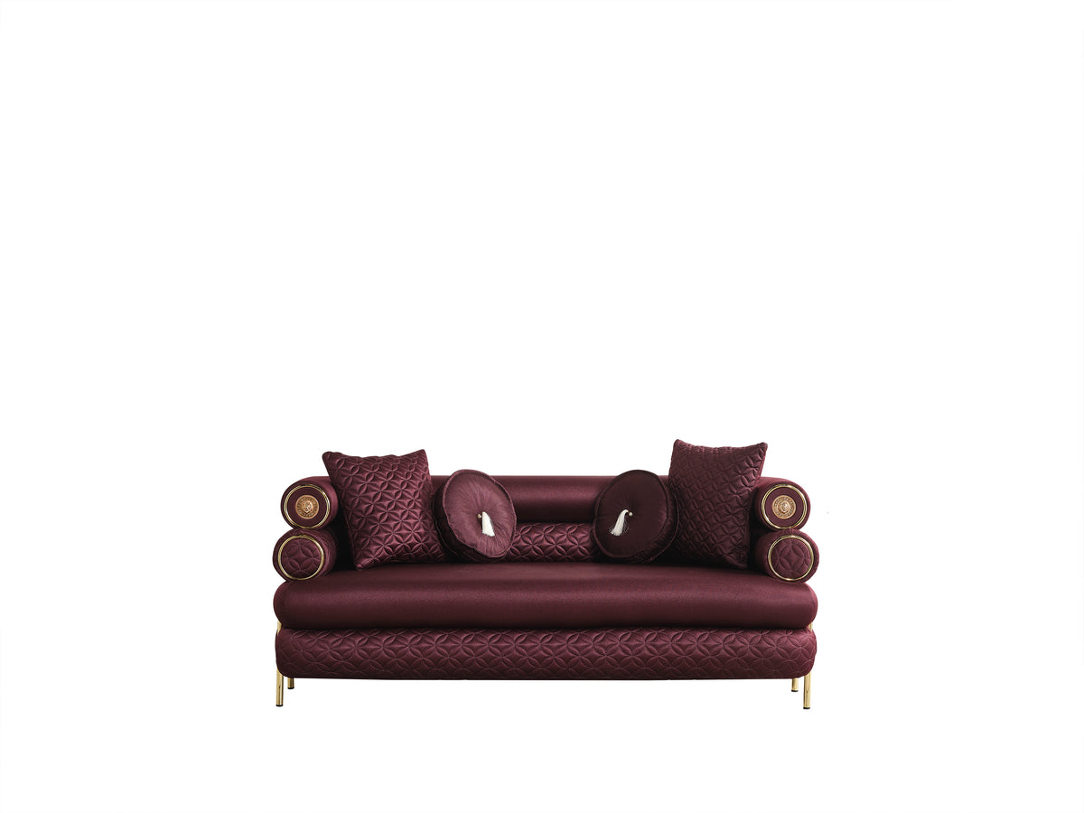 Zeta Sofa & Loveseat Burgandy