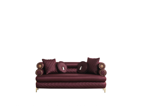 Zeta Sofa & Loveseat Burgandy