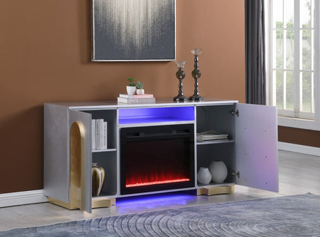 NY-2300 GREY Fireplace, Grey
