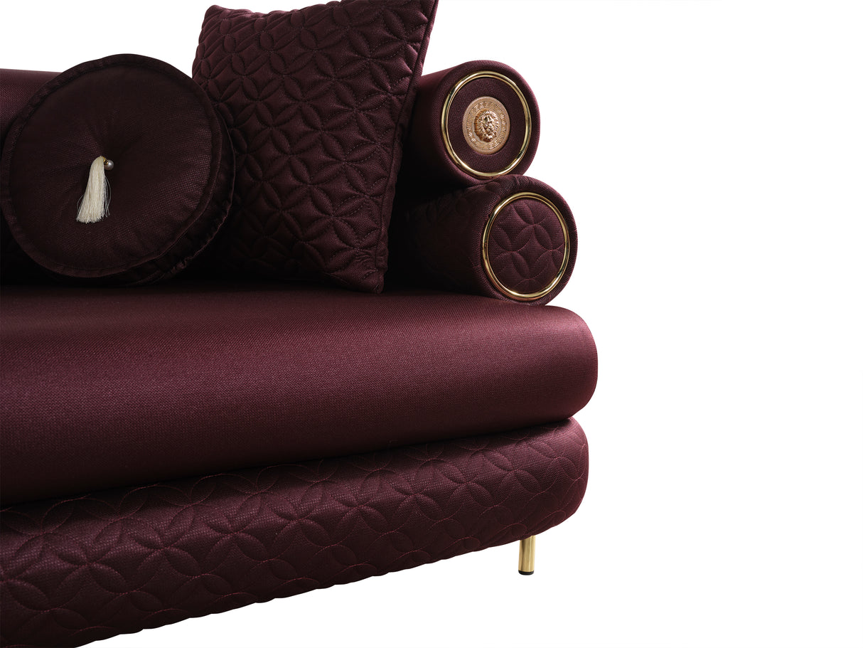 Zeta Sofa & Loveseat Burgandy