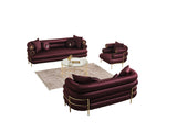 Zeta Sofa & Loveseat Burgandy