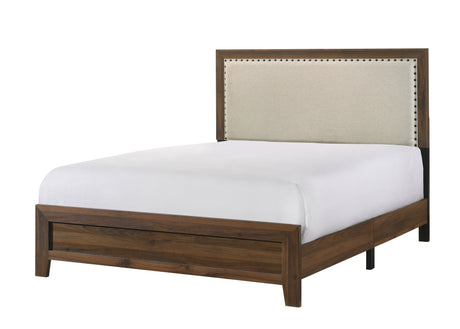 Millie Upholstered Bed Group Brown Queen bed