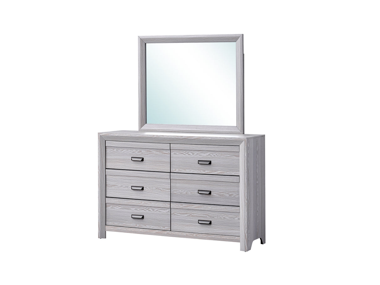 Adelaide Upholstered Bedroom Group dresser and mirror