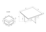 Marta Coffee Table with 4 Storage Ottomans
