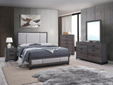 Jouri Dark Gray 5-Piece (King Bed, Dresser, Mirror, Nightstand, Chest)