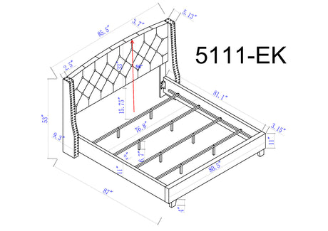 Eva Bed Frame - Dove Gray King bed