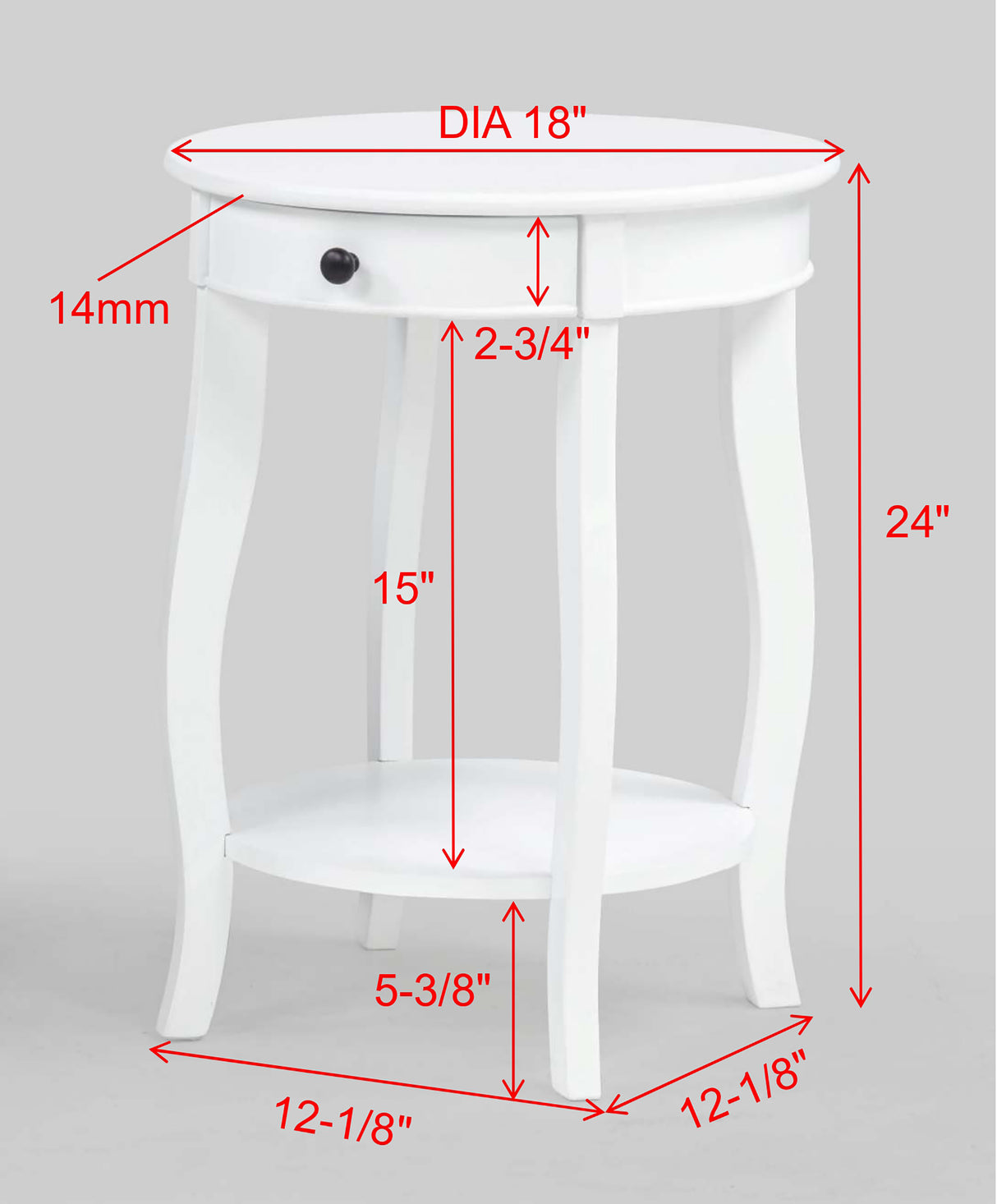Jacie Chairside Table White