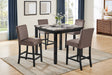 Lennon 5-Piece Ct Height Set-Faux Marb Brn