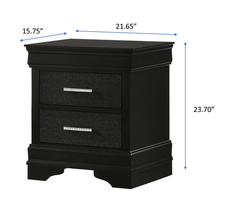 Amalia Black Bedroom Group nightstand