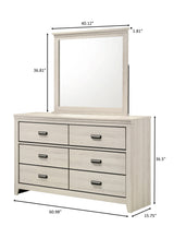 Carter Bedroom Group White dresser and mirror