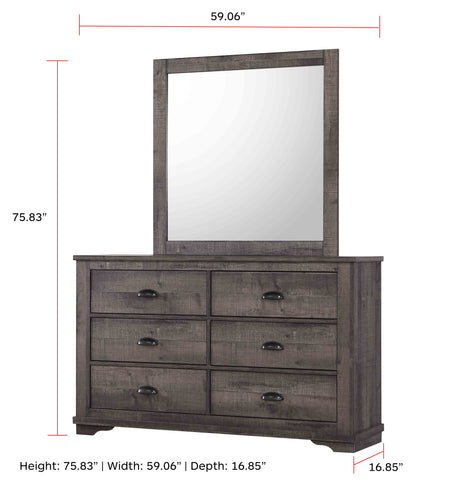 Coralee Mirror - Grey