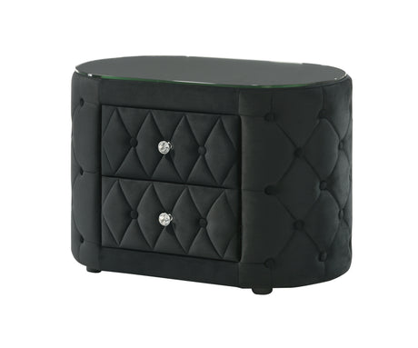 Voltare Fireplace/TV Nightstand - Black