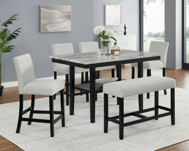 Marbel 5pk + Bench Counter Height